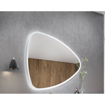 Dmora Specchio Brenes, Specchiera ovale con retroilluminazione led, Specchio da bagno o camera, Made in Italy, Cm 85x100