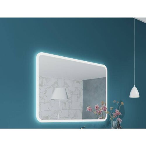 Dmora Specchio Brunete, Specchiera ovale con retroilluminazione led, Specchio da bagno o camera, Made in Italy, Cm 70x100