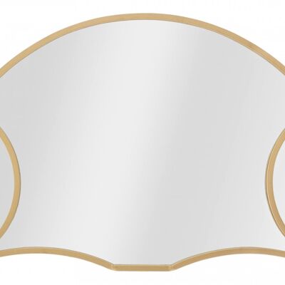 Dmora Specchio da parete, Ferro e Mdf, Colore Oro, Misure: 110 x 2,5 x 66 cm