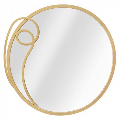 Dmora Specchio da parete, Ferro e Mdf, Colore Oro, Misure: 72 x 3 x 71 cm