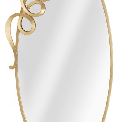 Dmora Specchio da parete, struttura in metallo, colore oro, Misure 4 x 122 x 62 cm