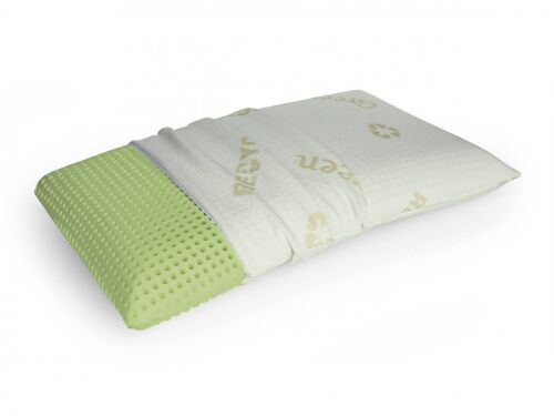 Dmora Talamo Italia cuscino per letto, 100% Made in Italy, Guanciale in Green Memory Biologico forato e federa ecosostenibile, 73x43xh14 cm