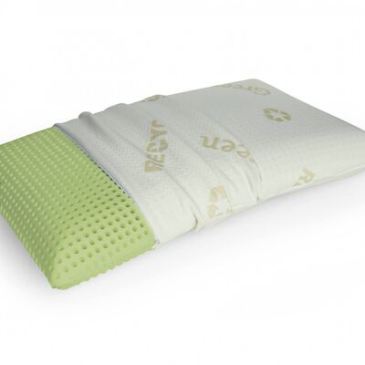 Dmora Talamo Italia cuscino per letto, 100% Made in Italy, Guanciale in Green Memory Biologico forato e federa ecosostenibile, 73x43xh14 cm