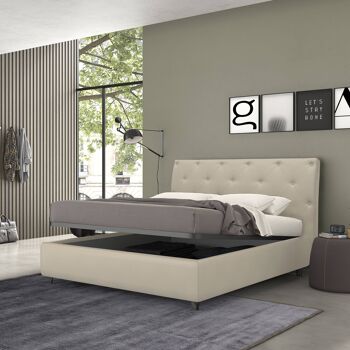 Sofá cama de tela con cajón contenedor Made in Italy