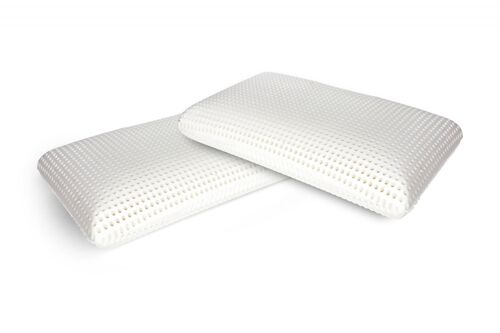 Dmora Talamo Italia Set di 4 Cuscini per letto, 100% Made in Italy, Guanciale ergonomico a "saponetta" in Memory Foam forato, Anallergico e Traspirante, 70x40xh16 cm