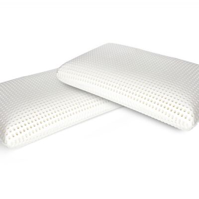 Dmora Talamo Italia Set di 4 Cuscini per letto, 100% Made in Italy, Guanciale ergonomico a "saponetta" in Memory Foam forato, Anallergico e Traspirante, 70x40xh16 cm