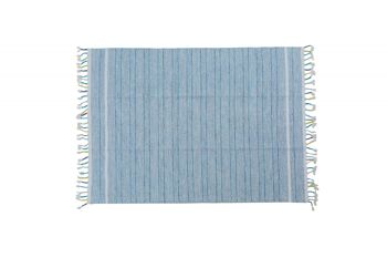 Tapis moderne Dmora Alabama, style kilim, 100% coton, bleu, 110x60cm 1