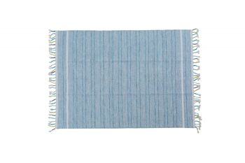 Dmora Tapis moderne Alabama, style kilim, 100% coton, bleu, 170x110cm 1
