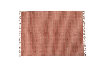 Tapis Moderne Dmora Atlanta, Style Kilim, 100% Coton, Couleur Rose, Taille 170 x 110 cm