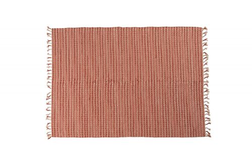 Dmora Tappeto moderno Atlanta, stile kilim, 100 % cotone, colore rosa, Misure 200 x 140 cm