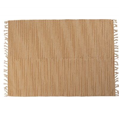 Dmora Tappeto moderno Atlanta, stile kilim, 100% cotone, avorio, 150x80cm