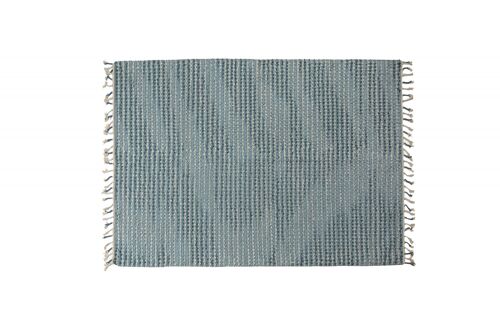 Dmora Tappeto moderno Atlanta, stile kilim, 100% cotone, azzurro, 110x60cm