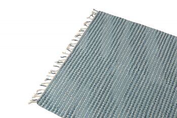 Tapis moderne Dmora Atlanta, style kilim, 100% coton, bleu clair, 110x60cm 2