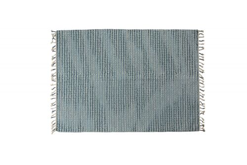 Dmora Tappeto moderno Atlanta, stile kilim, 100% cotone, azzurro, 200x140cm