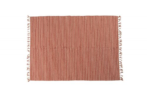 Dmora Tappeto moderno Atlanta, stile kilim, 100% cotone, rosa, 230x160cm