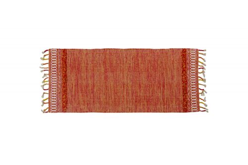 Dmora Tappeto moderno boston, stile kilim, 100% cotone, arancione, 180x60cm