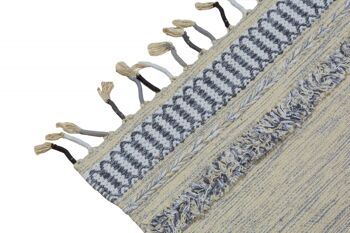 Tapis moderne Dmora Boston, style kilim, 100% coton, gris, 110x60cm 3