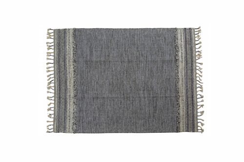 Dmora Tappeto moderno boston, stile kilim, 100% cotone, nero, 110x60cm
