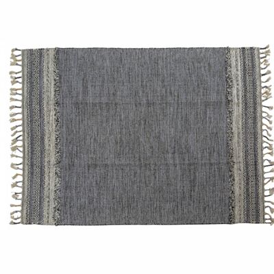 Dmora Tappeto moderno boston, stile kilim, 100% cotone, nero, 110x60cm