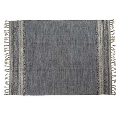 Dmora Tappeto moderno boston, stile kilim, 100% cotone, nero, 170x110cm