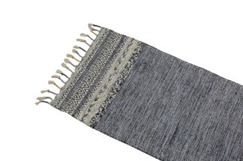 Tapis moderne Dmora Boston, style kilim, 100% coton, noir, 180x60cm 2