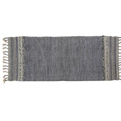Dmora Tappeto moderno boston, stile kilim, 100% cotone, nero, 180x60cm