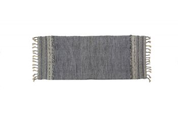 Tapis moderne Dmora Boston, style kilim, 100% coton, noir, 180x60cm 1