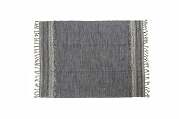 Tapis moderne Dmora Boston, style kilim, 100% coton, noir, 230x160cm 1