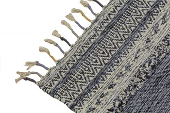 Tapis moderne Dmora Boston, style kilim, 100% coton, noir, 230x160cm 3