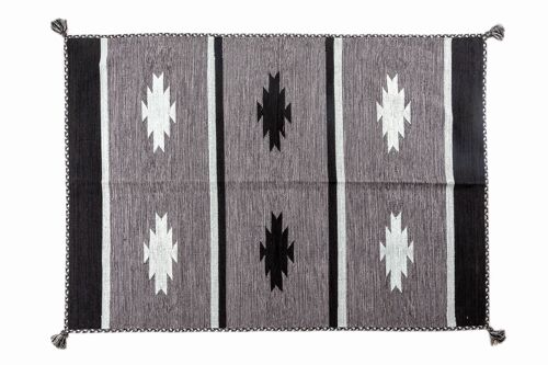 Dmora Tappeto moderno Chicago, stile kilim, 100% cotone, grigio, 200x140cm