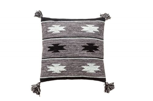 Dmora Tappeto moderno Chicago, stile kilim, 100% cotone, grigio, 45x45cm