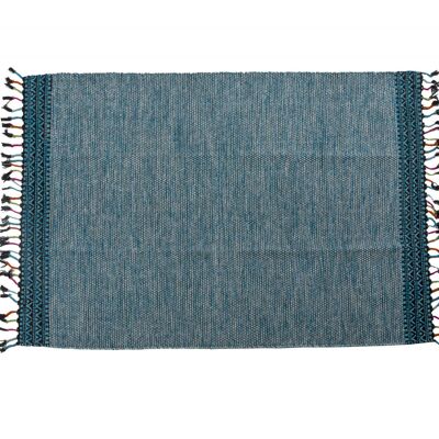 Dmora Tappeto moderno Dallas, stile kilim, 100% cotone, blu, 170x110cm