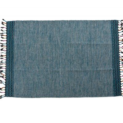 Dmora Tappeto moderno Dallas, stile kilim, 100% cotone, blu, 200x140cm