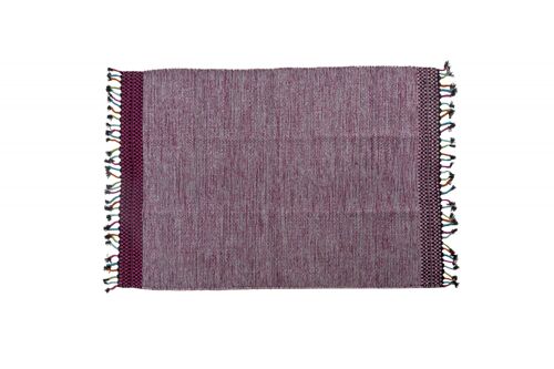 Dmora Tappeto moderno Dallas, stile kilim, 100% cotone, rosa, 170x110cm