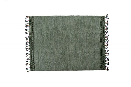 Dmora Tappeto moderno Dallas, stile kilim, 100% cotone, verde, 170x110cm