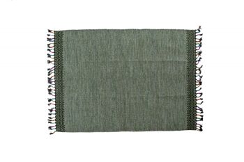 Tapis moderne Dmora Dallas, style kilim, 100% coton, vert, 170x110cm 1