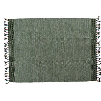 Dmora Tappeto moderno Dallas, stile kilim, 100% cotone, verde, 170x110cm