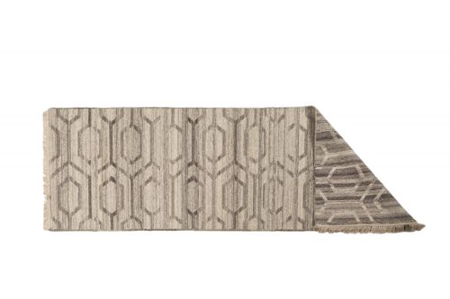 Dmora Tappeto moderno Detroit, stile kilim, 100% cotone, grigio, 250x66cm