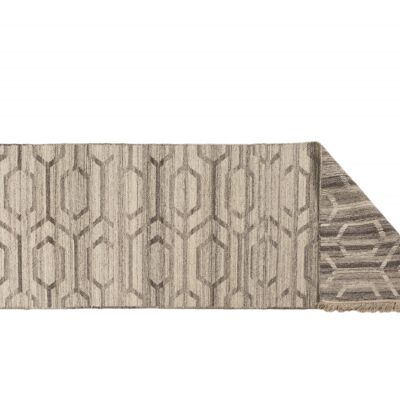 Dmora Tappeto moderno Detroit, stile kilim, 100% cotone, grigio, 250x66cm