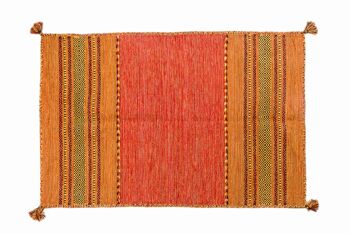 Tapis moderne Dmora Kansas, style kilim, 100% coton, orange, 90x60cm 1