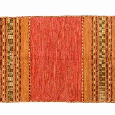Dmora Tappeto moderno Kansas, stile kilim, 100% cotone, arancione, 90x60cm