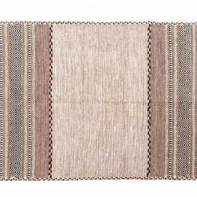 Dmora Tappeto moderno Kansas, stile kilim, 100% cotone, avorio, 200x140cm