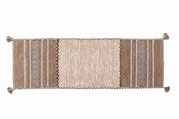 Tapis moderne Dmora Kansas, style kilim, 100% coton, ivoire, 200x60cm 1