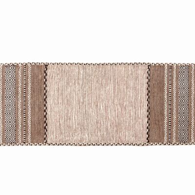 Dmora Tappeto moderno Kansas, stile kilim, 100% cotone, avorio, 200x60cm