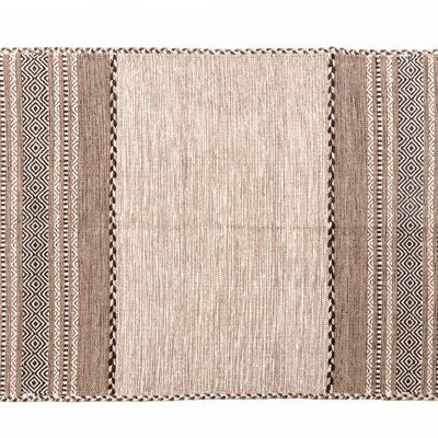 Dmora Tappeto moderno Kansas, stile kilim, 100% cotone, avorio, 230x160cm