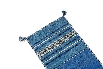 Tapis moderne Dmora Kansas, style kilim, 100% coton, bleu, 200x60cm 2