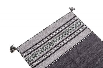Tapis moderne Dmora Kansas, style kilim, 100% coton, noir, 110x60cm 2