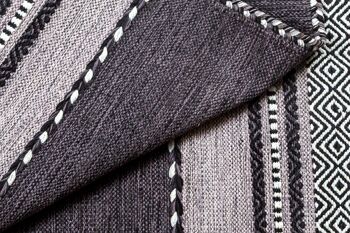 Tapis moderne Dmora Kansas, style kilim, 100% coton, noir, 110x60cm 3
