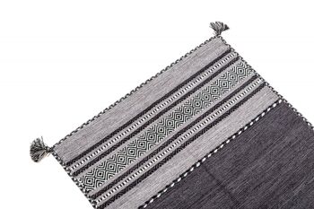 Tapis moderne Dmora Kansas, style kilim, 100% coton, noir, 160x90cm 2