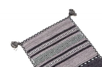 Tapis moderne Dmora Kansas, style kilim, 100% coton, noir, 200x60cm 2